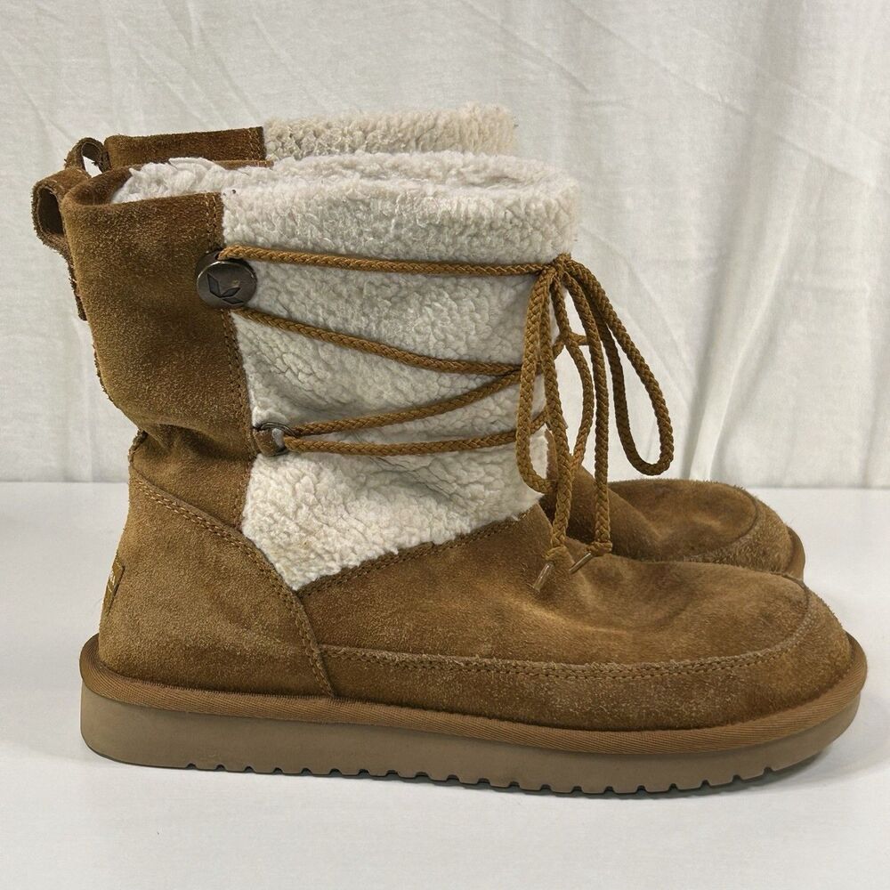 Koolaburra By UGG Michon Chestnut Women's Snow Winter Boots Size 9 Faux Fur